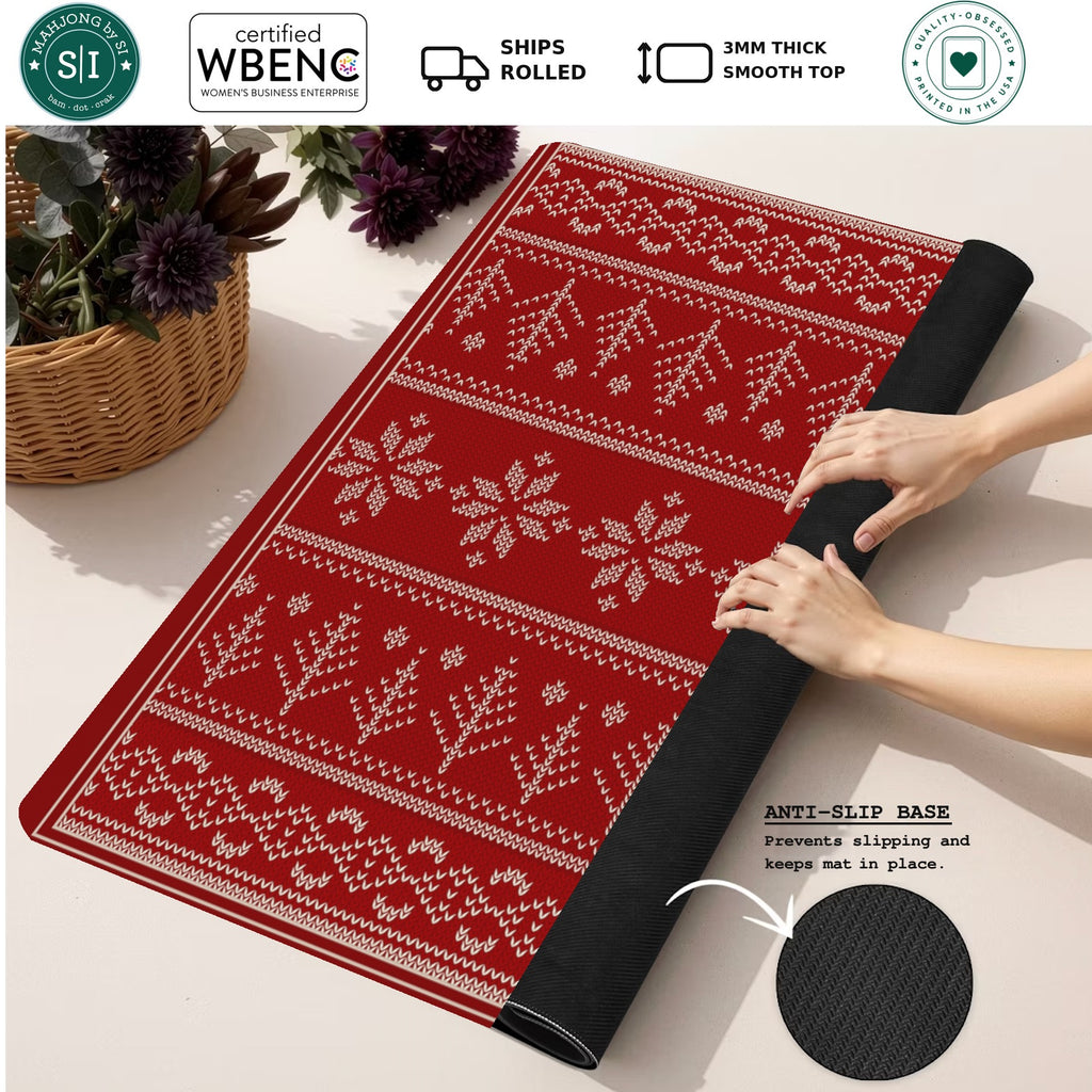 Mahjong by SI™ Fair Isle Be Home for Christmas Mahjong Mat — Rolled Mat Feature Image [rolled-feature-square]