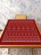 Mahjong by SI™ Fair Isle Be Home for Christmas Mahjong Mat — Studio Table Angle [studio-angle-square]