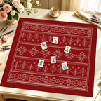 Mahjong by SI™ Fair Isle Be Home for Christmas Mahjong Mat — Styled Tile Table [styled-tile-table-square]