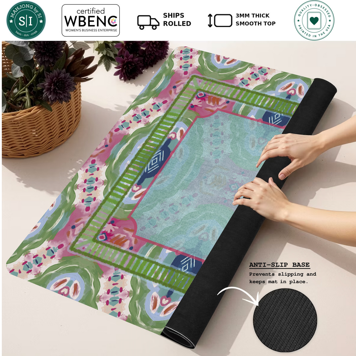Fall Crush mahjong mat — Rolled Mat Feature Image