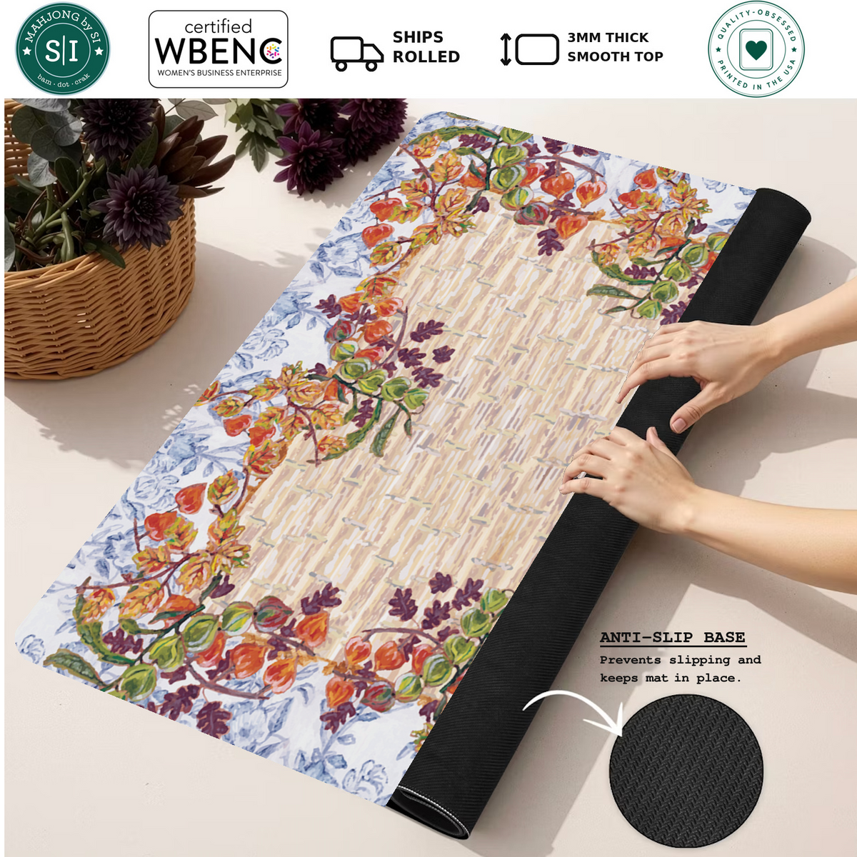 Fall Lanterns mahjong mat — Rolled Mat Feature Image