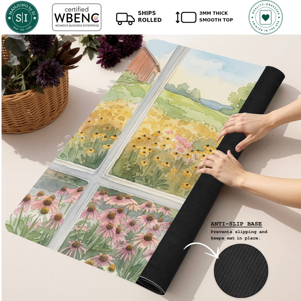Fields of Glory mahjong mat — Rolled Mat Feature Image