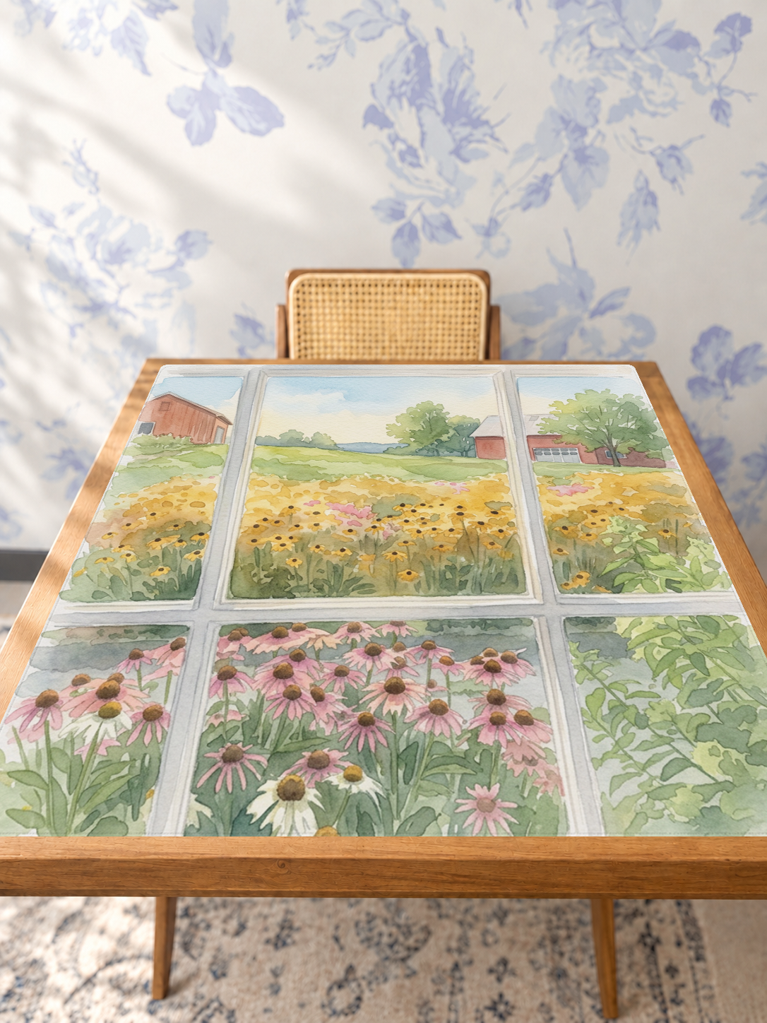 Fields of Glory mahjong mat — Studio Table Angle