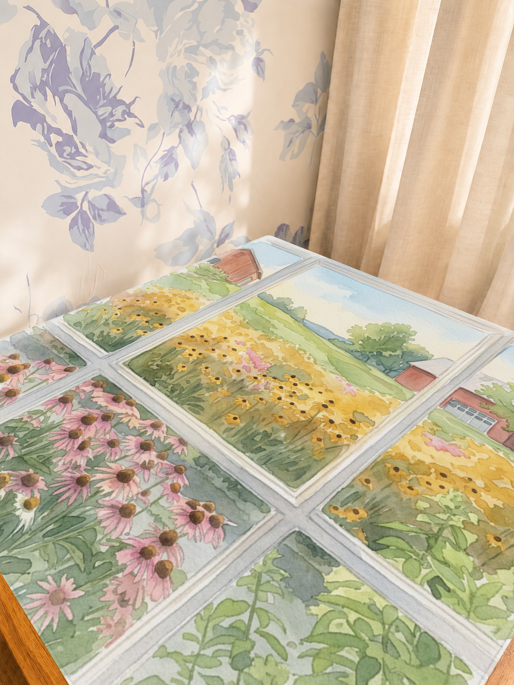 Fields of Glory mahjong mat — Sunlit Detail