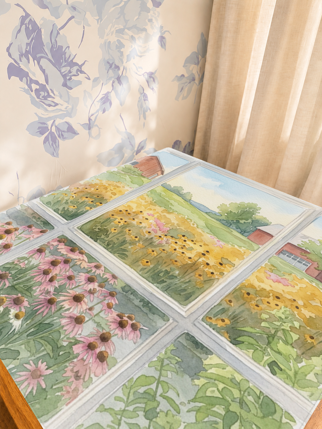 Fields of Glory mahjong mat — Sunlit Detail