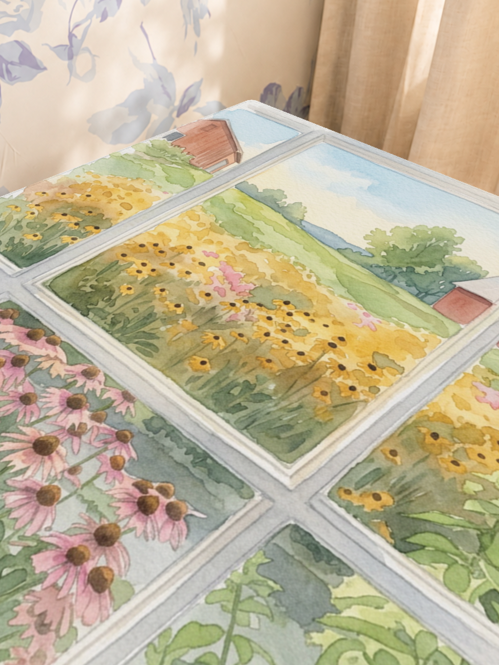 Fields of Glory mahjong mat — Sunlit Close-up