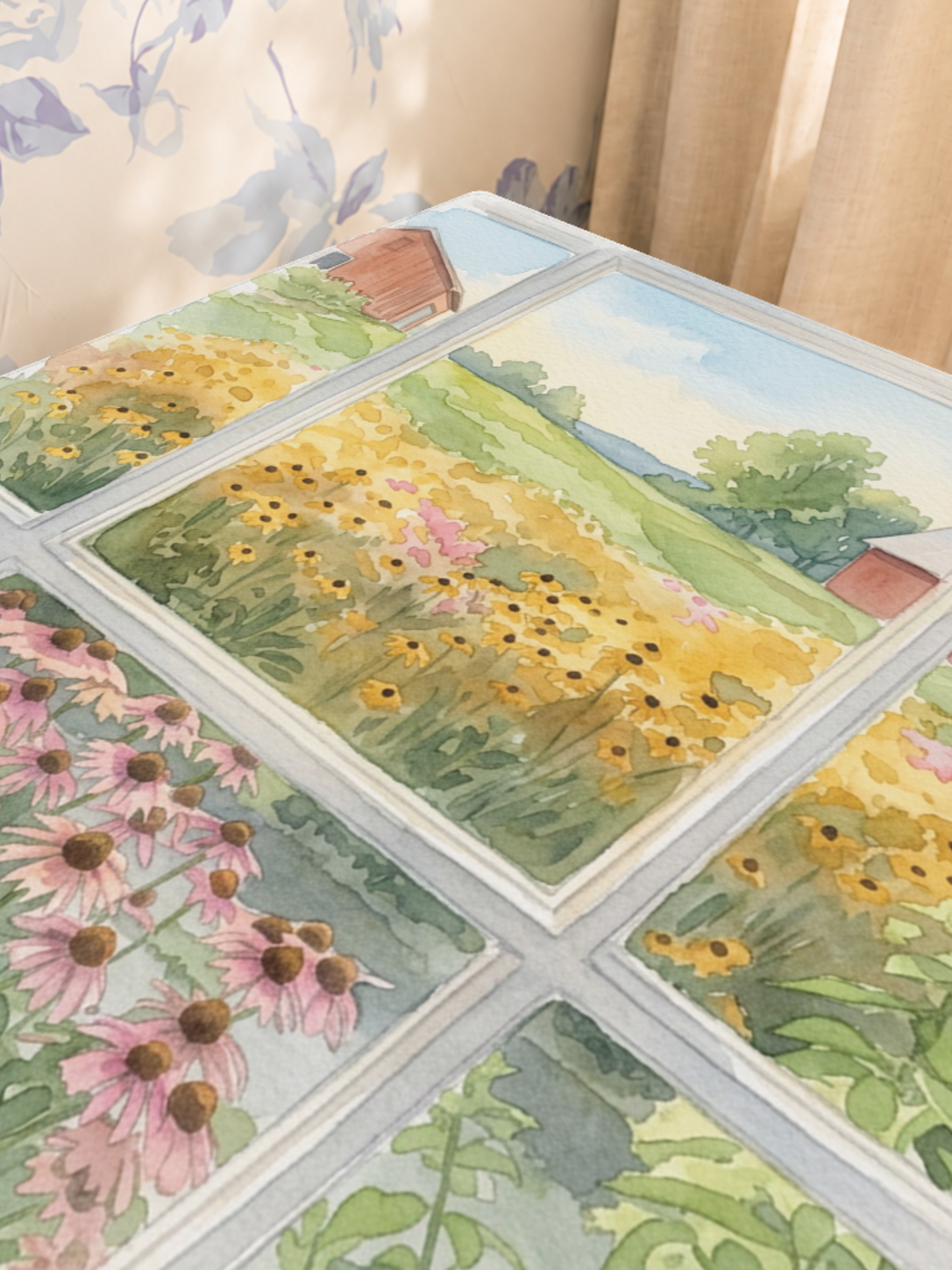 Fields of Glory mahjong mat — Sunlit Close-up