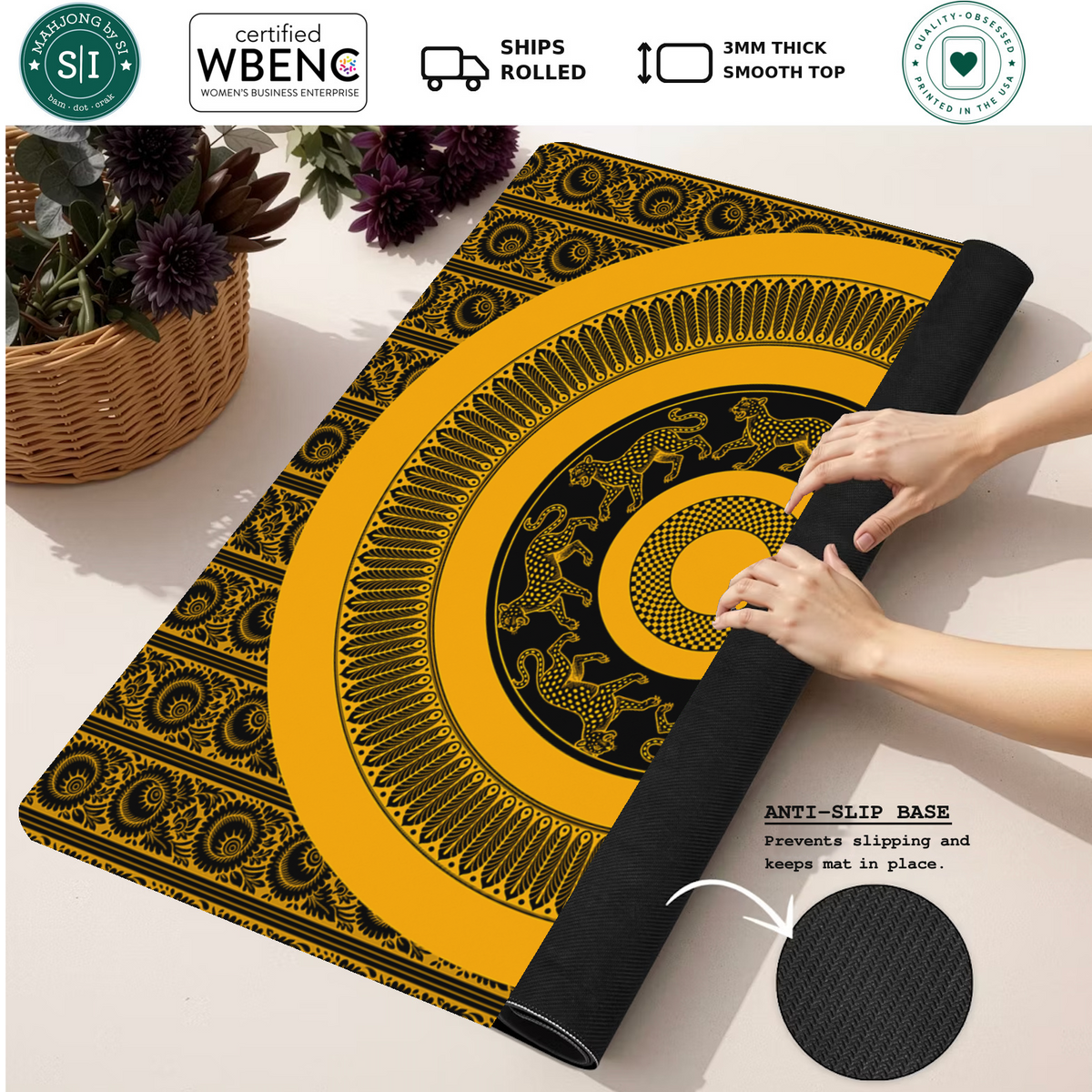 Fiera Ámbar mahjong mat — Rolled Mat Feature Image
