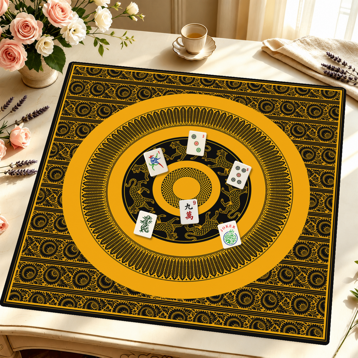 Fiera Ámbar mahjong mat — Styled Tile Table