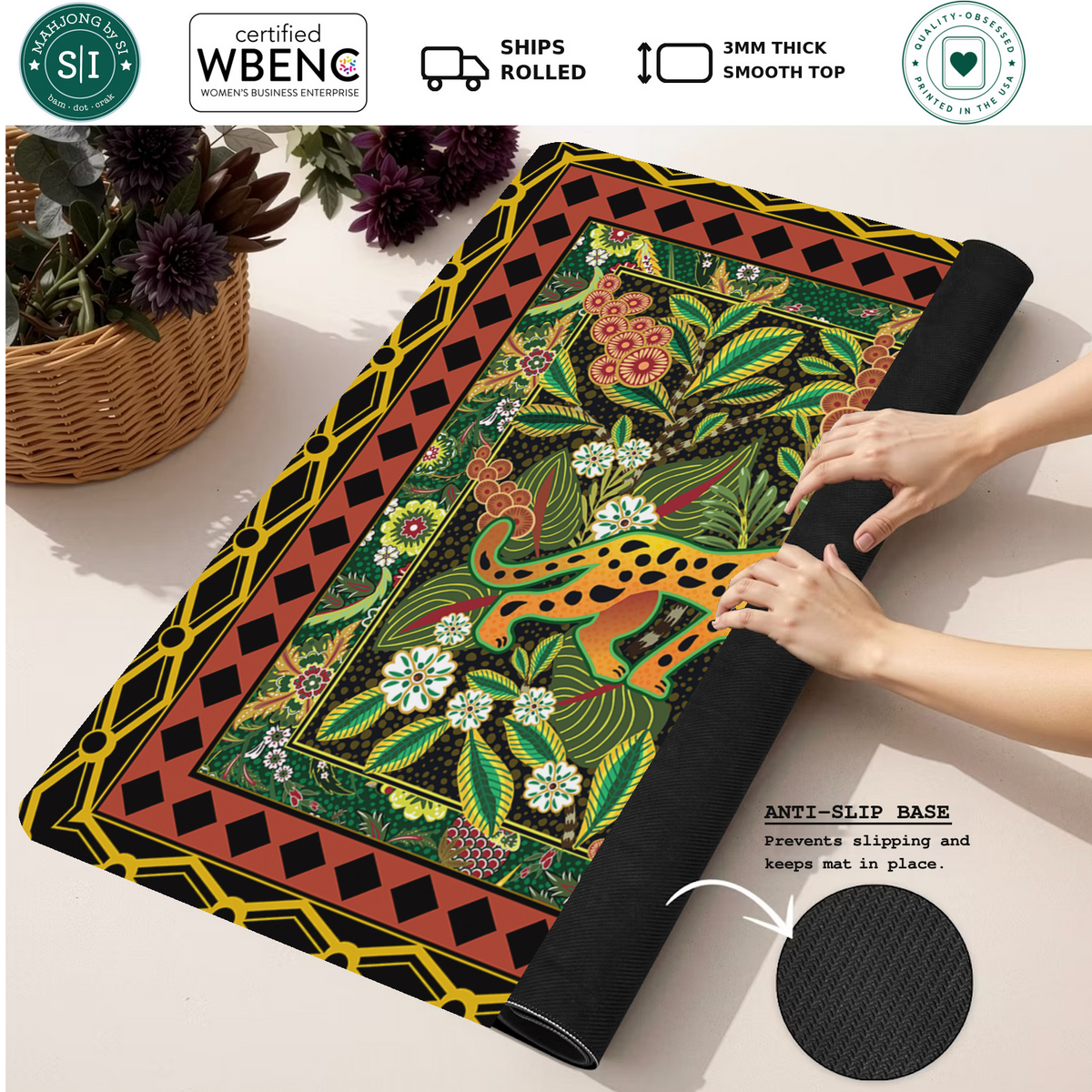 Fiera Dorada mahjong mat — Rolled Mat Feature Image