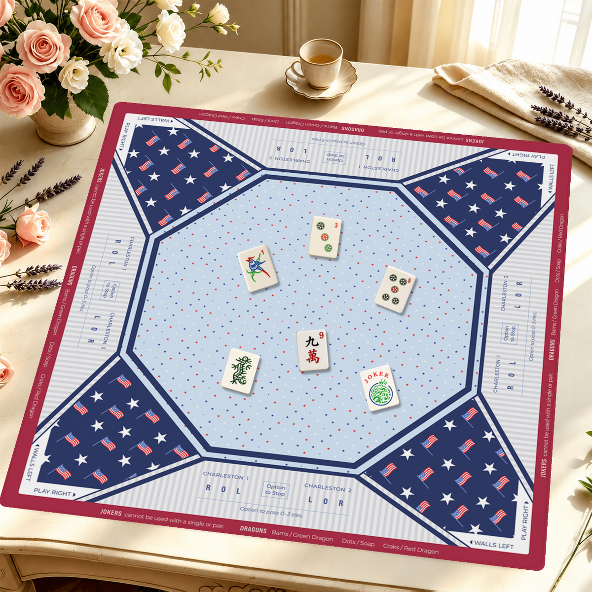 Flag Day Flair mahjong mat — Styled Tile Table
