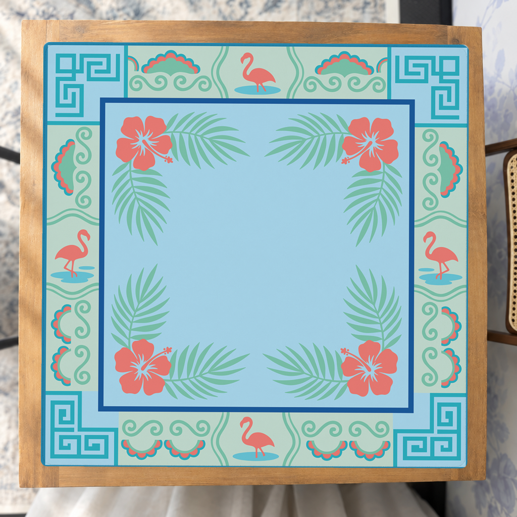 Flamingo Fandango mahjong mat — Studio Overhead