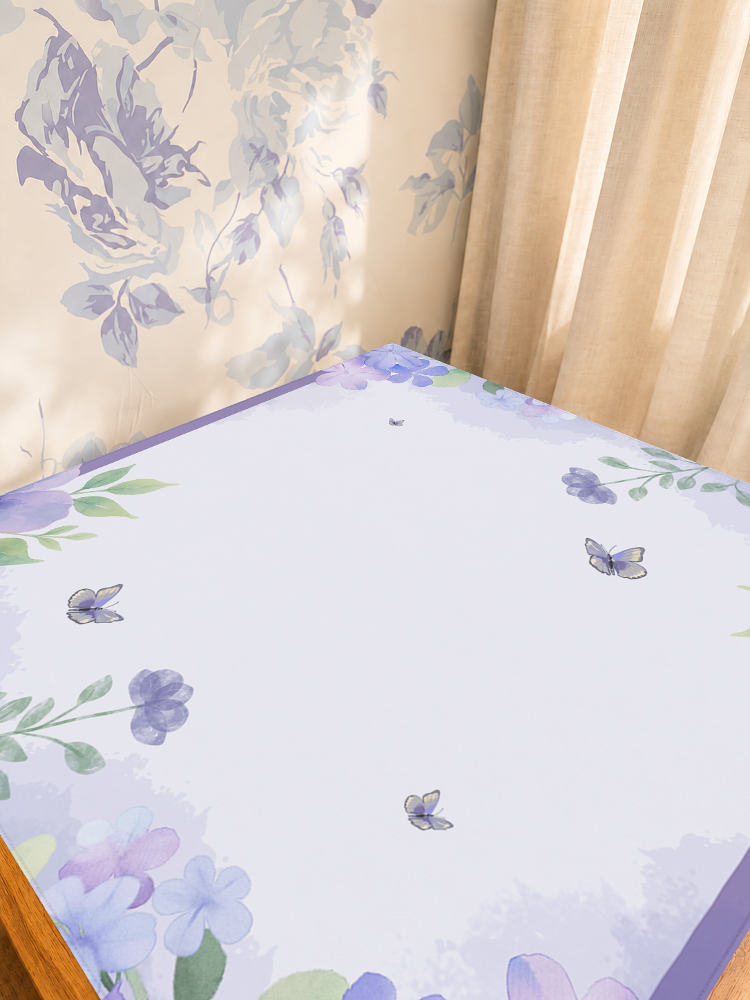 Flights Of Floral  | Purple mahjong mat — Sunlit Detail