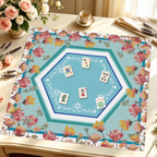 Floral Hexception mahjong mat — Styled Tile Table