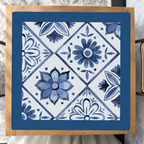 Flower Tile Power | Blue mahjong mat — Studio Overhead