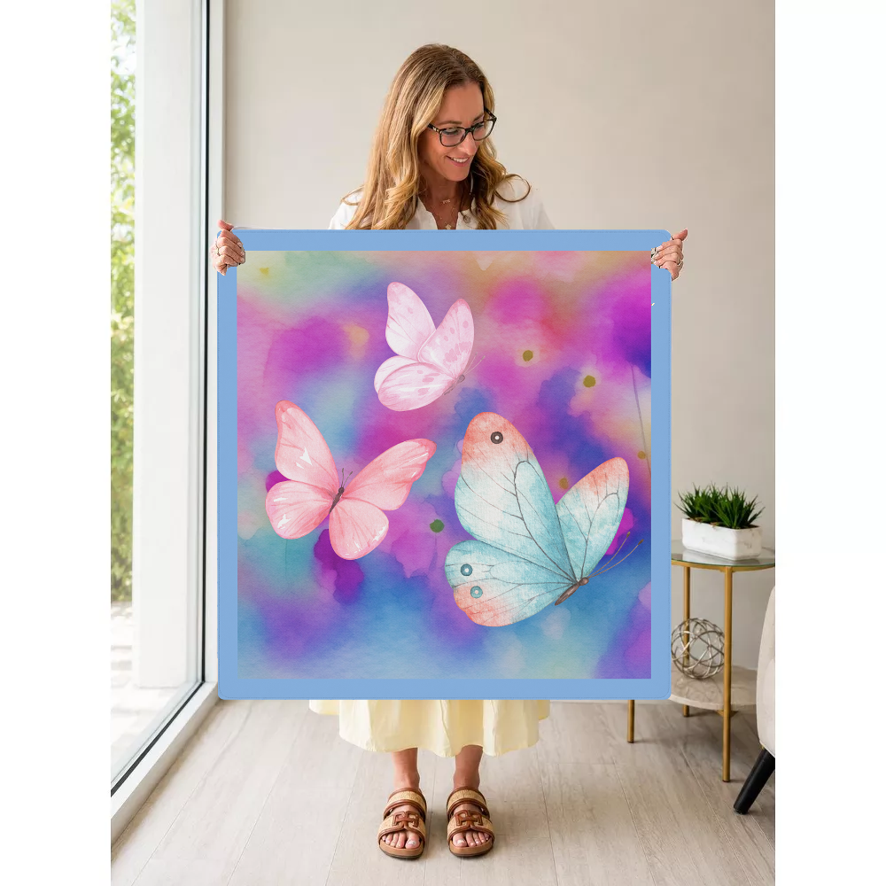 Flutter Weather| Blue mahjong mat — Held Mat Portrait