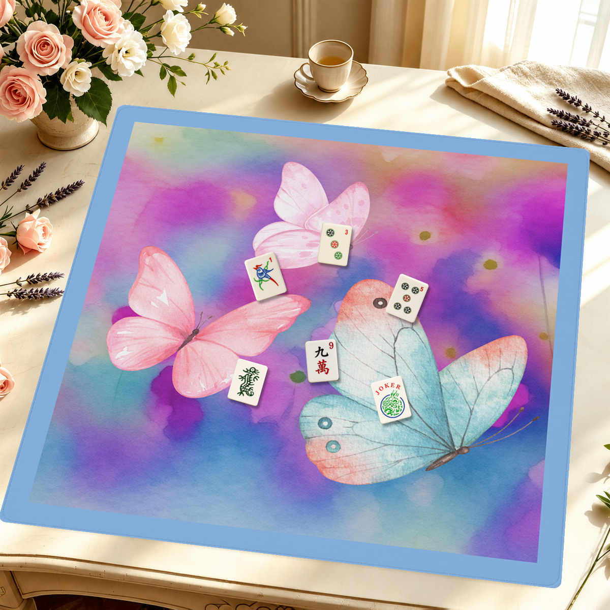 Flutter Weather| Blue mahjong mat — Styled Tile Table