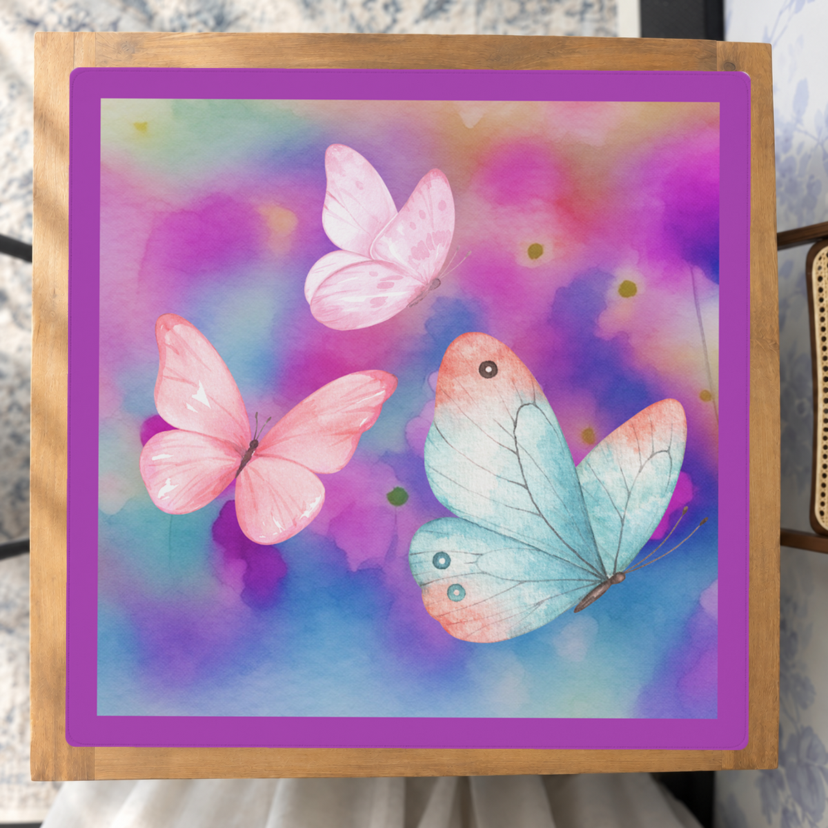 Flutter Weather Purple mahjong mat — Studio Overhead