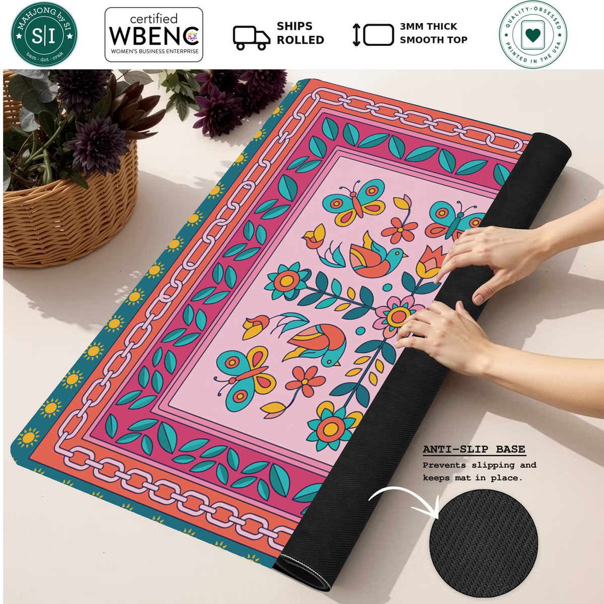 Folklore on the Floor mahjong mat — Rolled Mat Feature Image