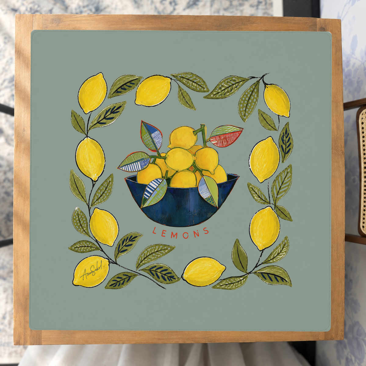 For the Love of Lemons mahjong mat — Studio Overhead