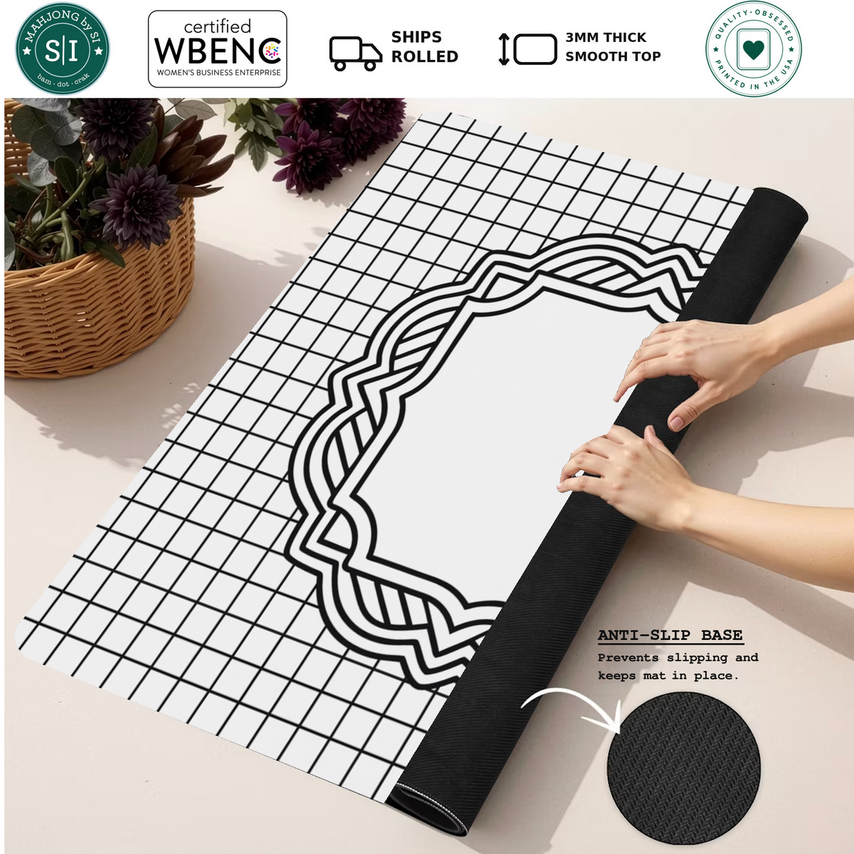 Frame of Reference mahjong mat — Rolled Mat Feature Image
