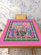 Friends & Florals mahjong mat — Studio Table Angle
