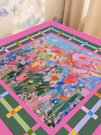Friends & Florals mahjong mat — Sunlit Close-up