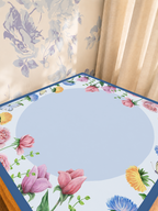 Full Bloom | Blue Circle mahjong mat — Sunlit Detail