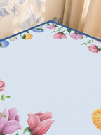 Full Bloom  | Blue mahjong mat — Sunlit Close-up