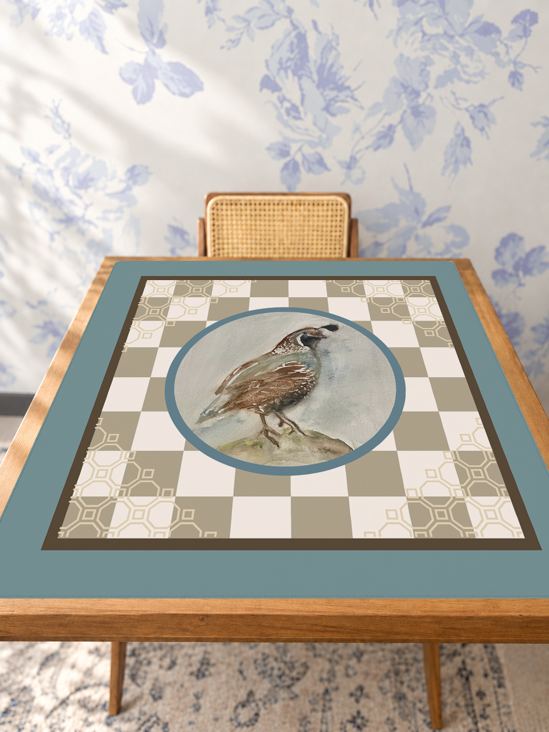 Gambel Your Luck mahjong mat — Studio Table Angle