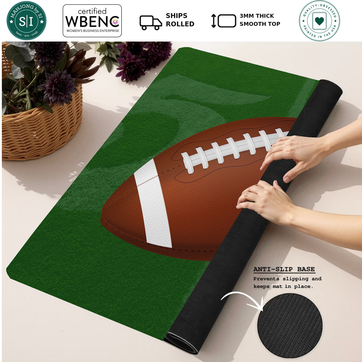 Game Day Glam mahjong mat — Rolled Mat Feature Image