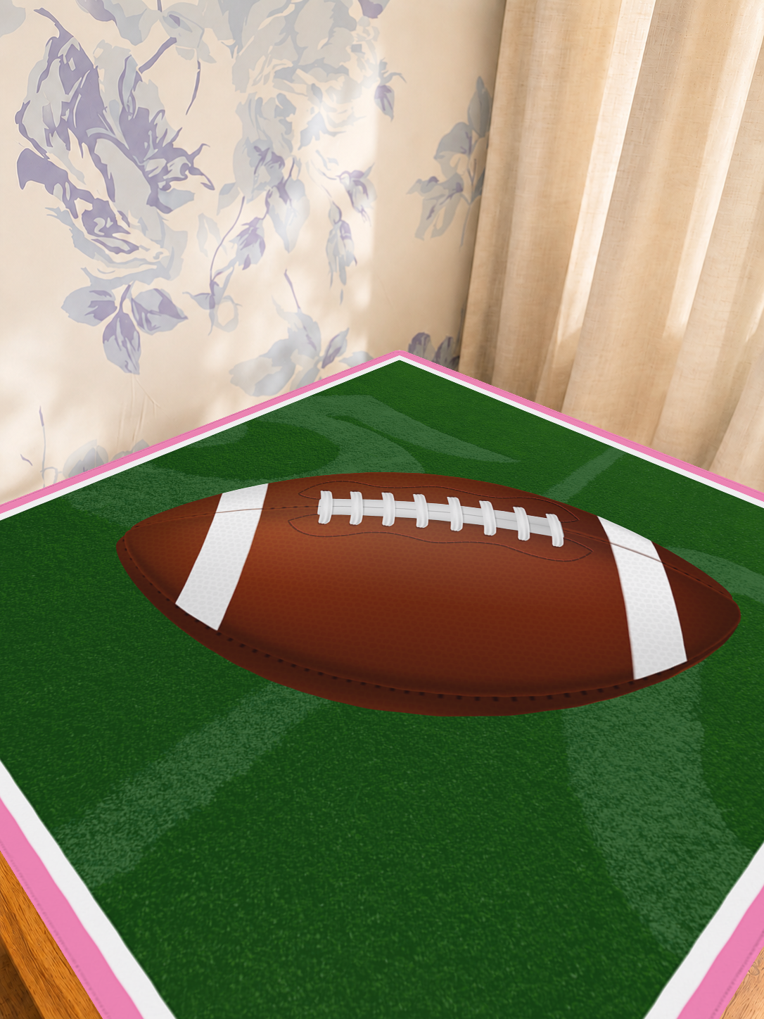 Game Day Glam mahjong mat — Sunlit Detail