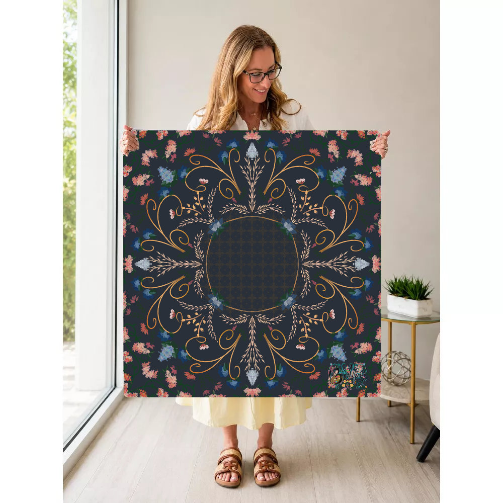 Garden at Midnight mahjong mat — Held Mat Portrait