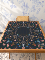 Garden at Midnight mahjong mat — Studio Table Angle