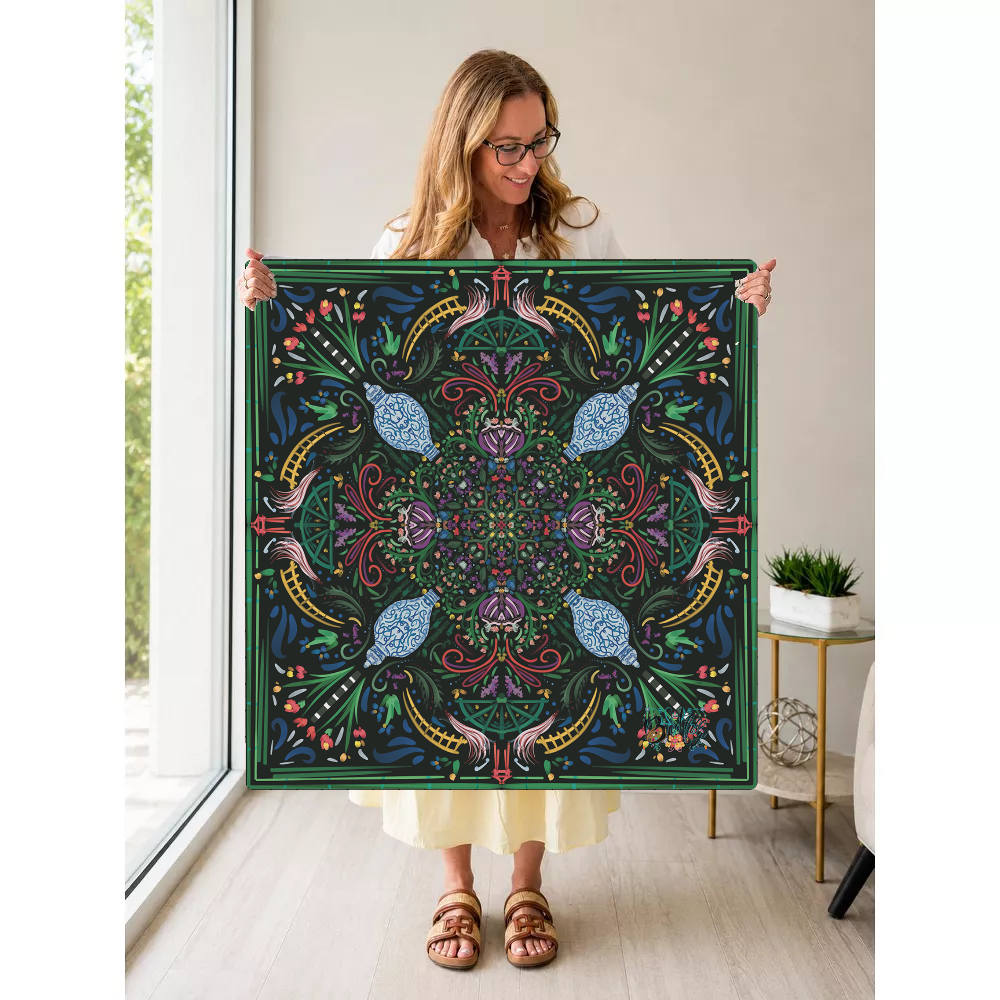 Garden of Good Fortune mahjong mat — Held Mat Portrait