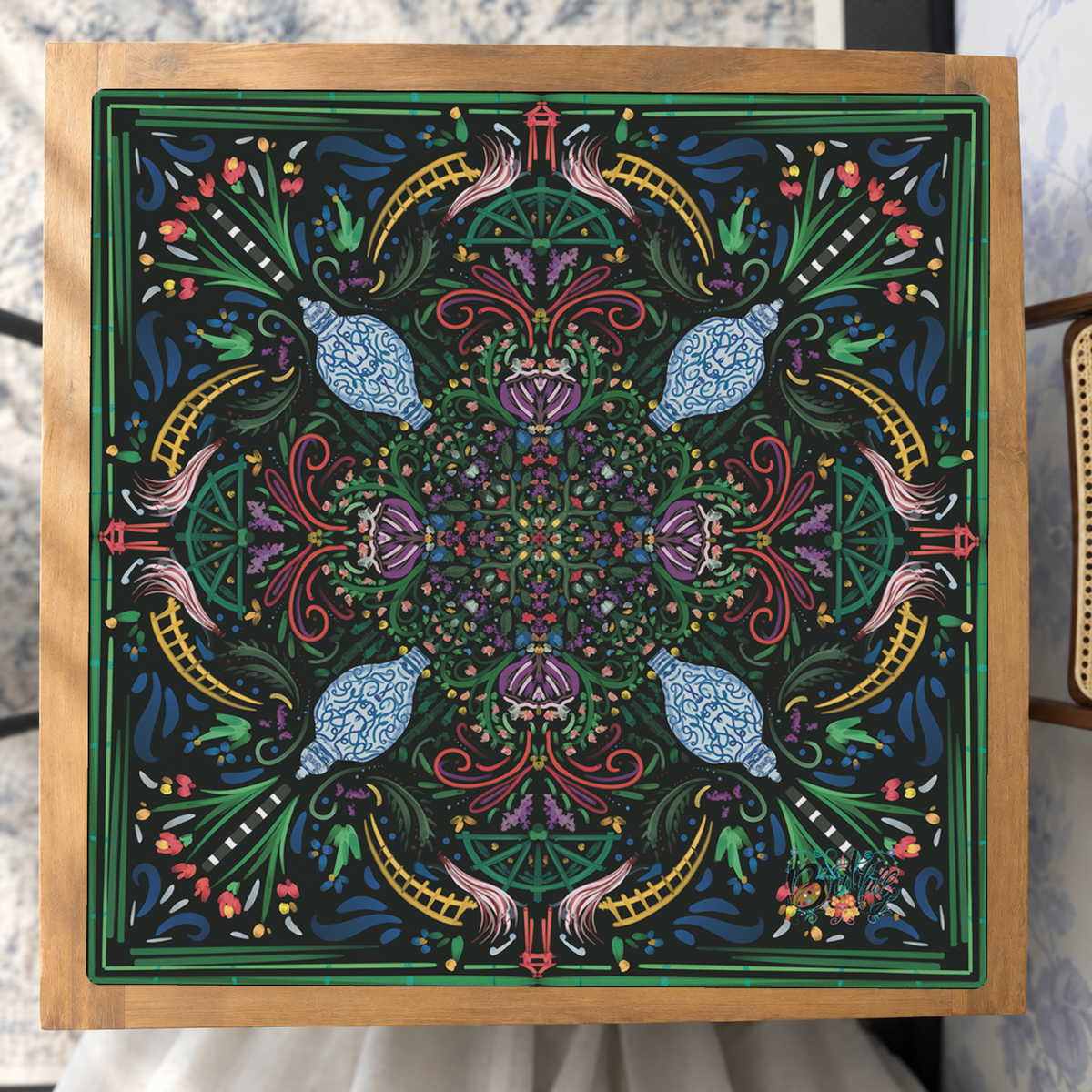 Garden of Good Fortune mahjong mat — Studio Overhead