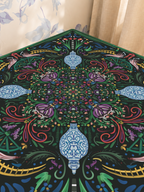 Garden of Good Fortune mahjong mat — Sunlit Close-up