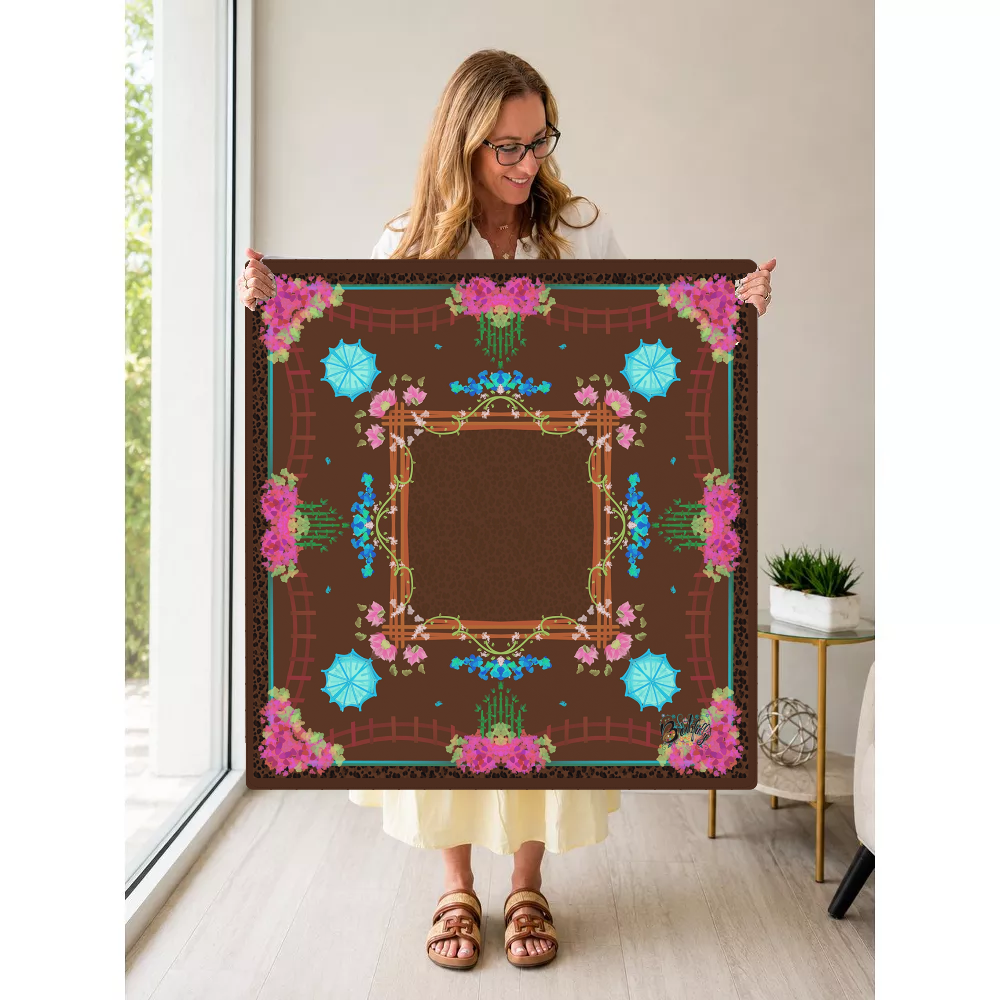 Garden Parasol Paradise mahjong mat — Held Mat Portrait