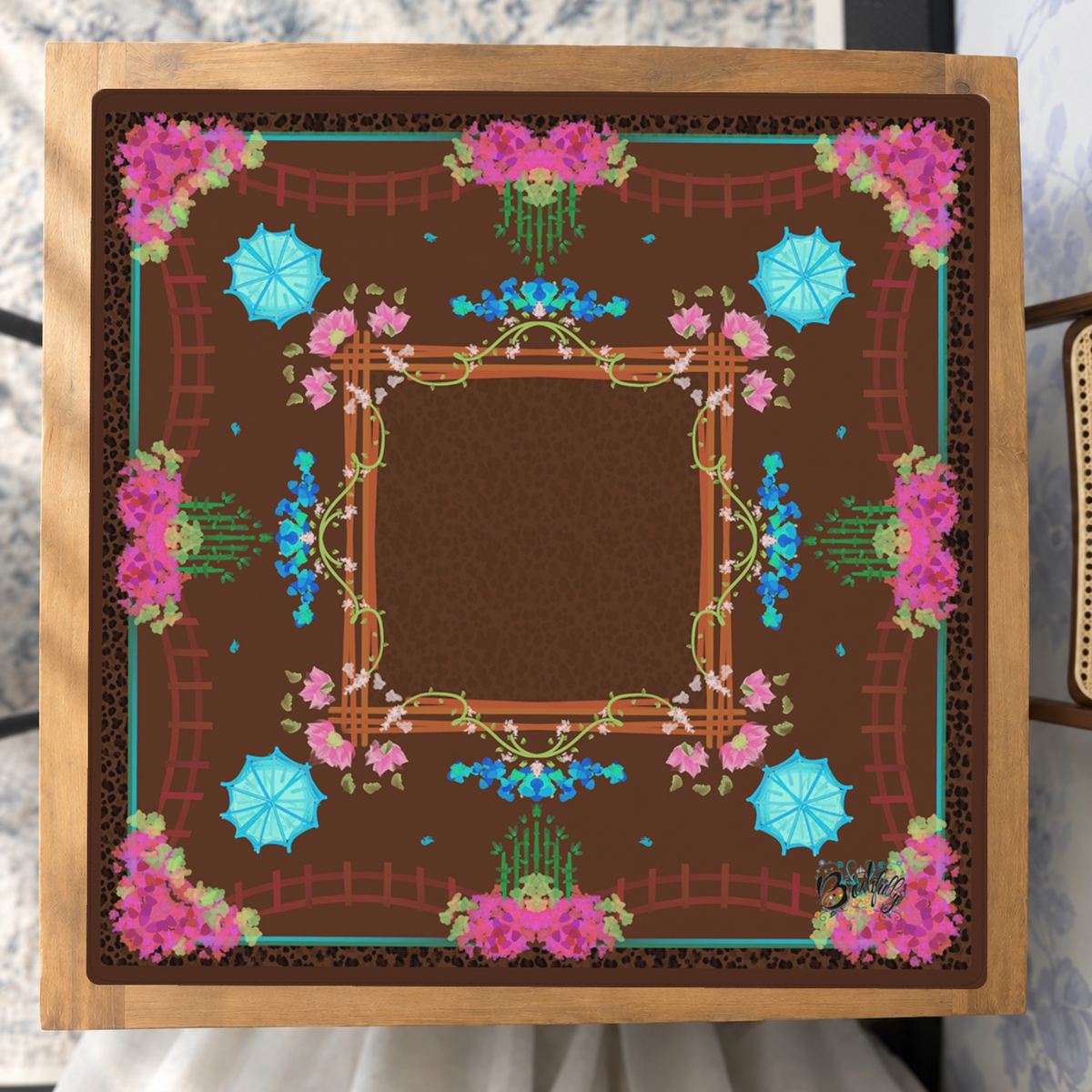 Garden Parasol Paradise mahjong mat — Studio Overhead