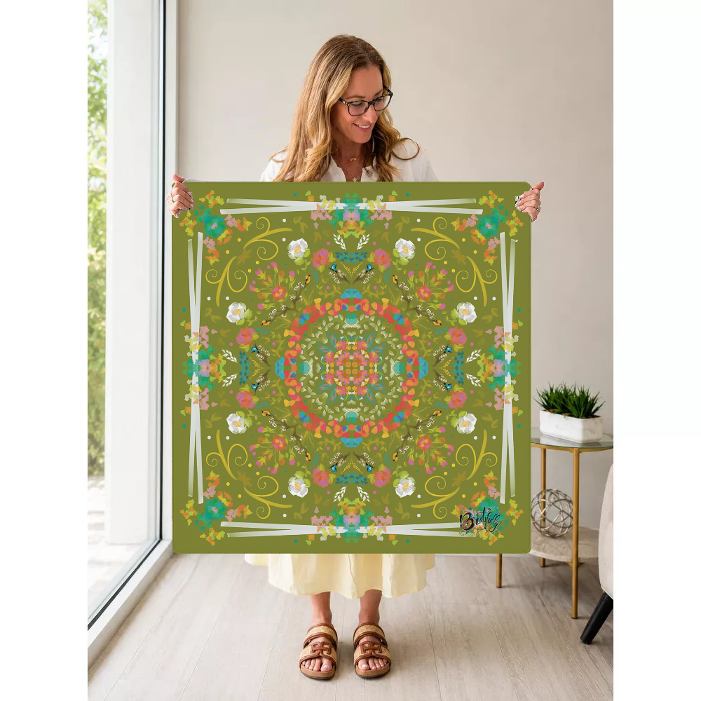 Garden Reverie mahjong mat — Held Mat Portrait
