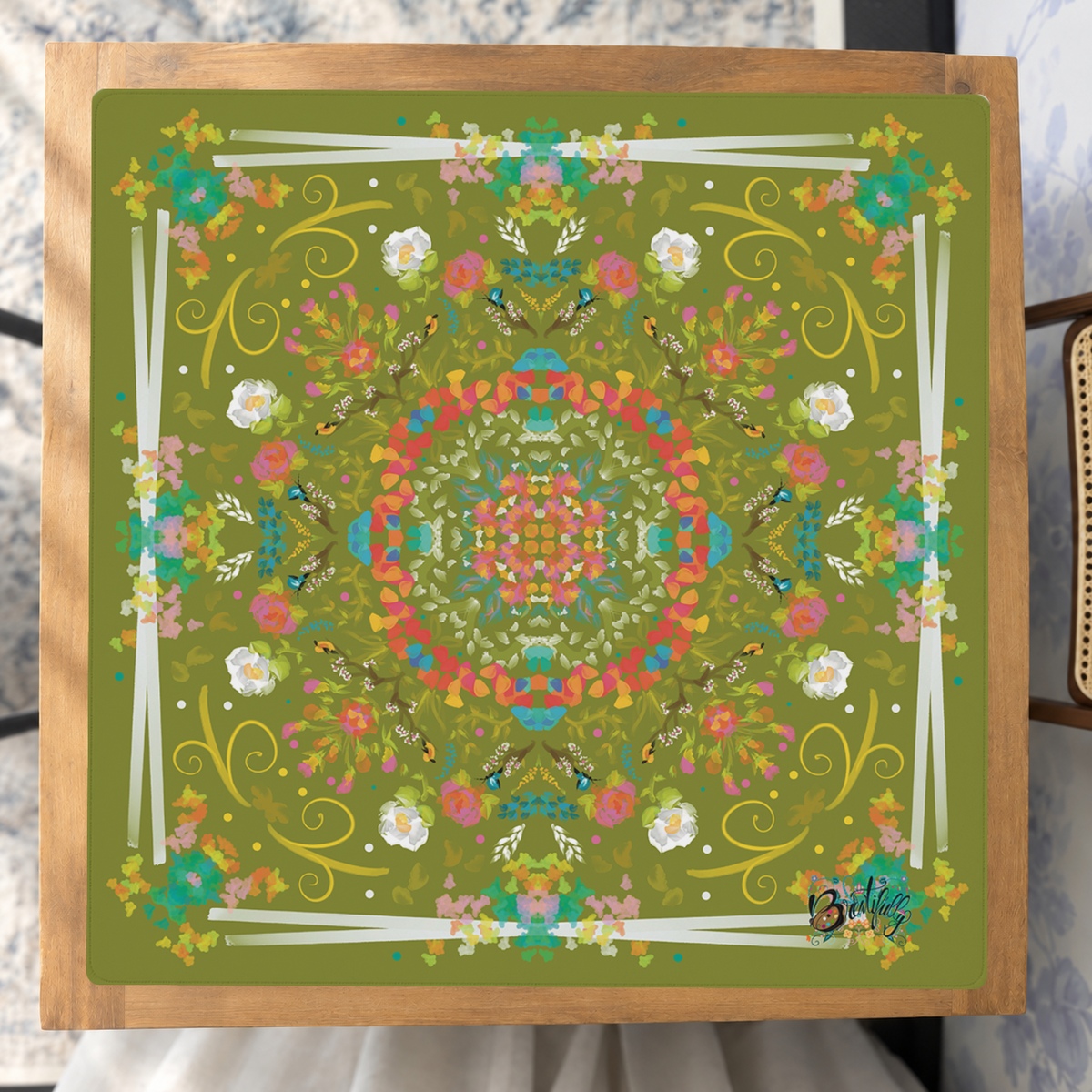 Garden Reverie mahjong mat — Studio Overhead
