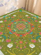 Garden Reverie mahjong mat — Sunlit Close-up