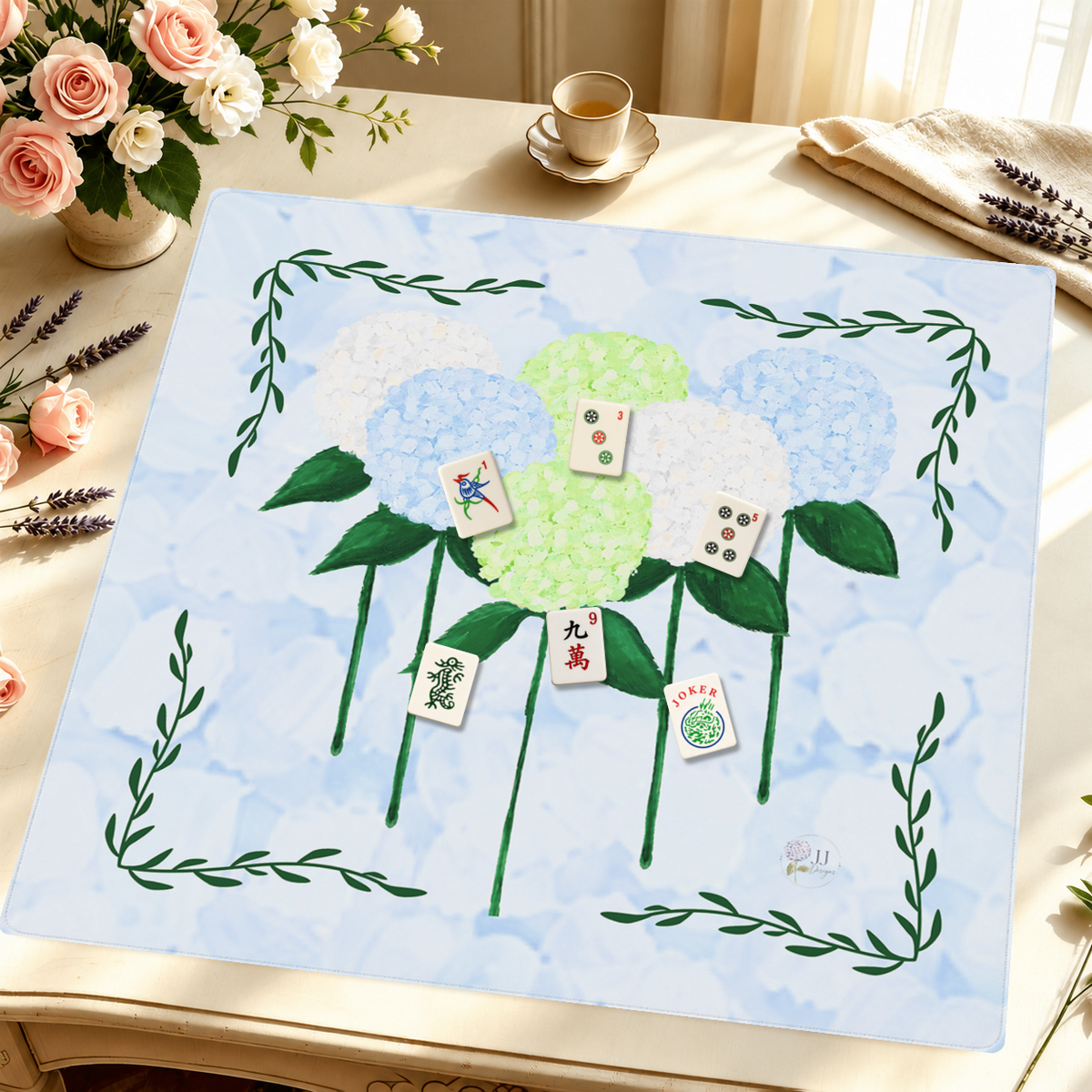 Garden Veranda mahjong mat — Styled Tile Table
