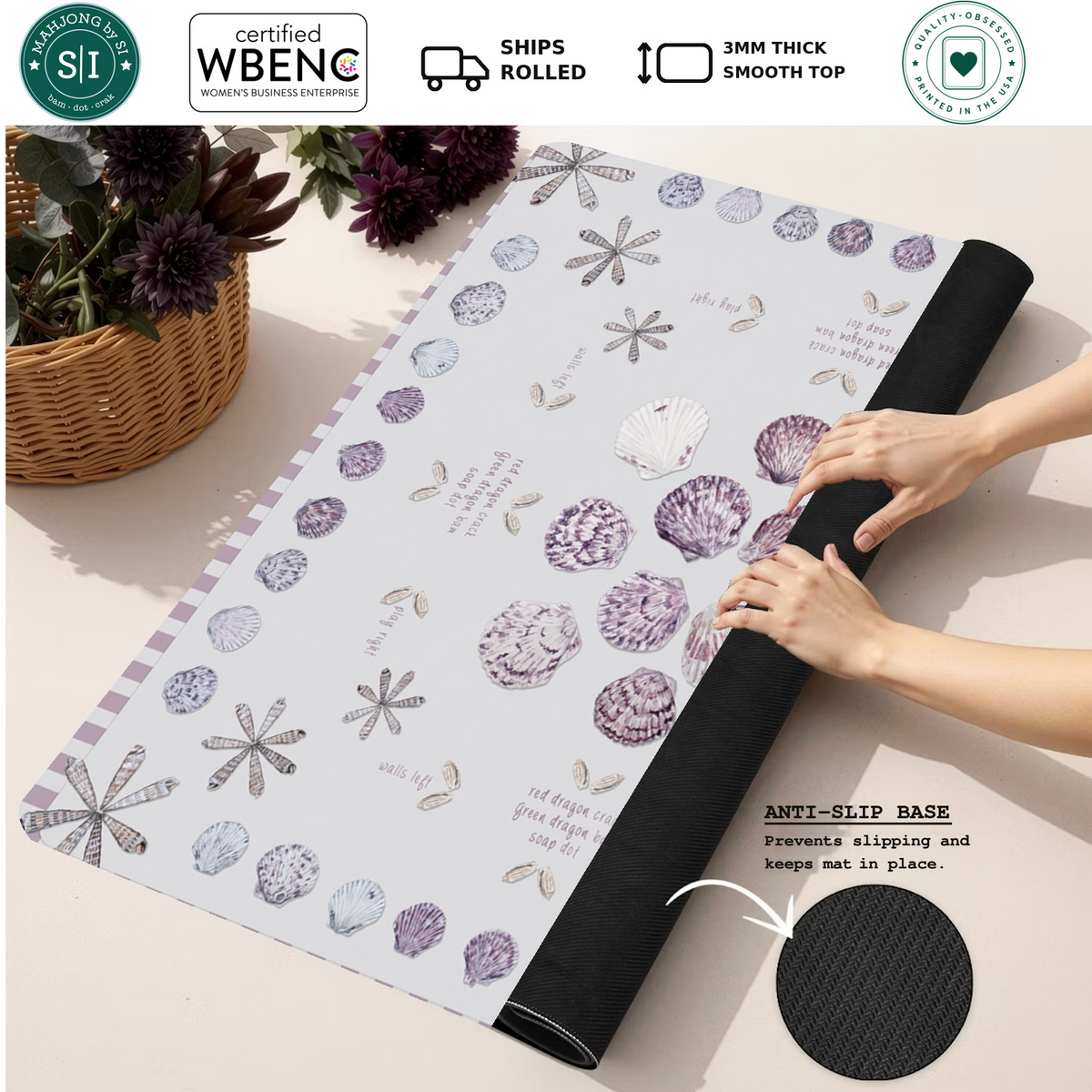 Gathered and Played mahjong mat — Rolled Mat Feature Image