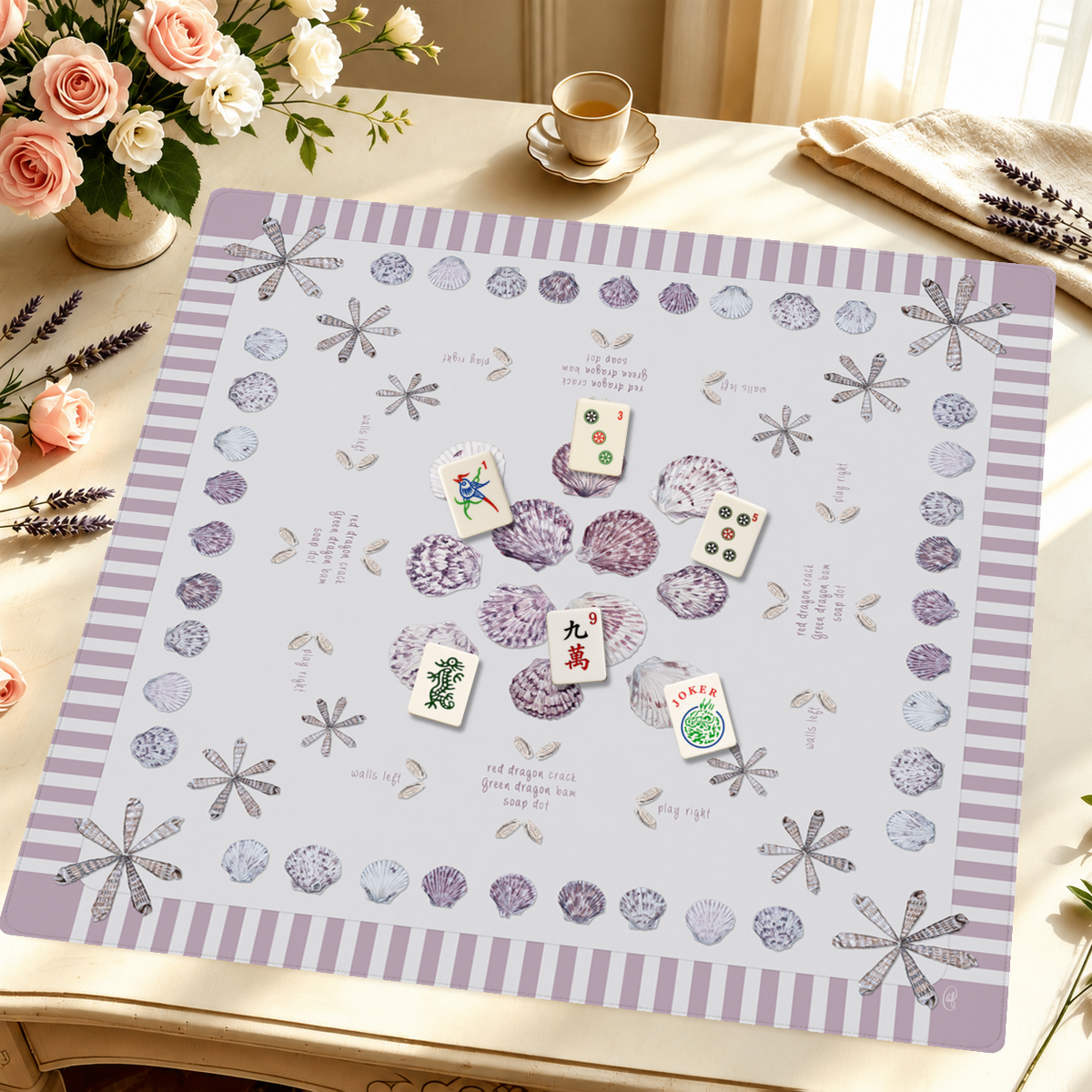 Gathered and Played mahjong mat — Styled Tile Table
