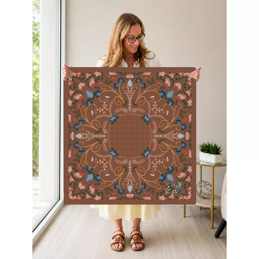 Gilded Bloom Ballroom mahjong mat — Held Mat Portrait