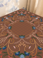 Gilded Bloom Ballroom mahjong mat — Sunlit Close-up