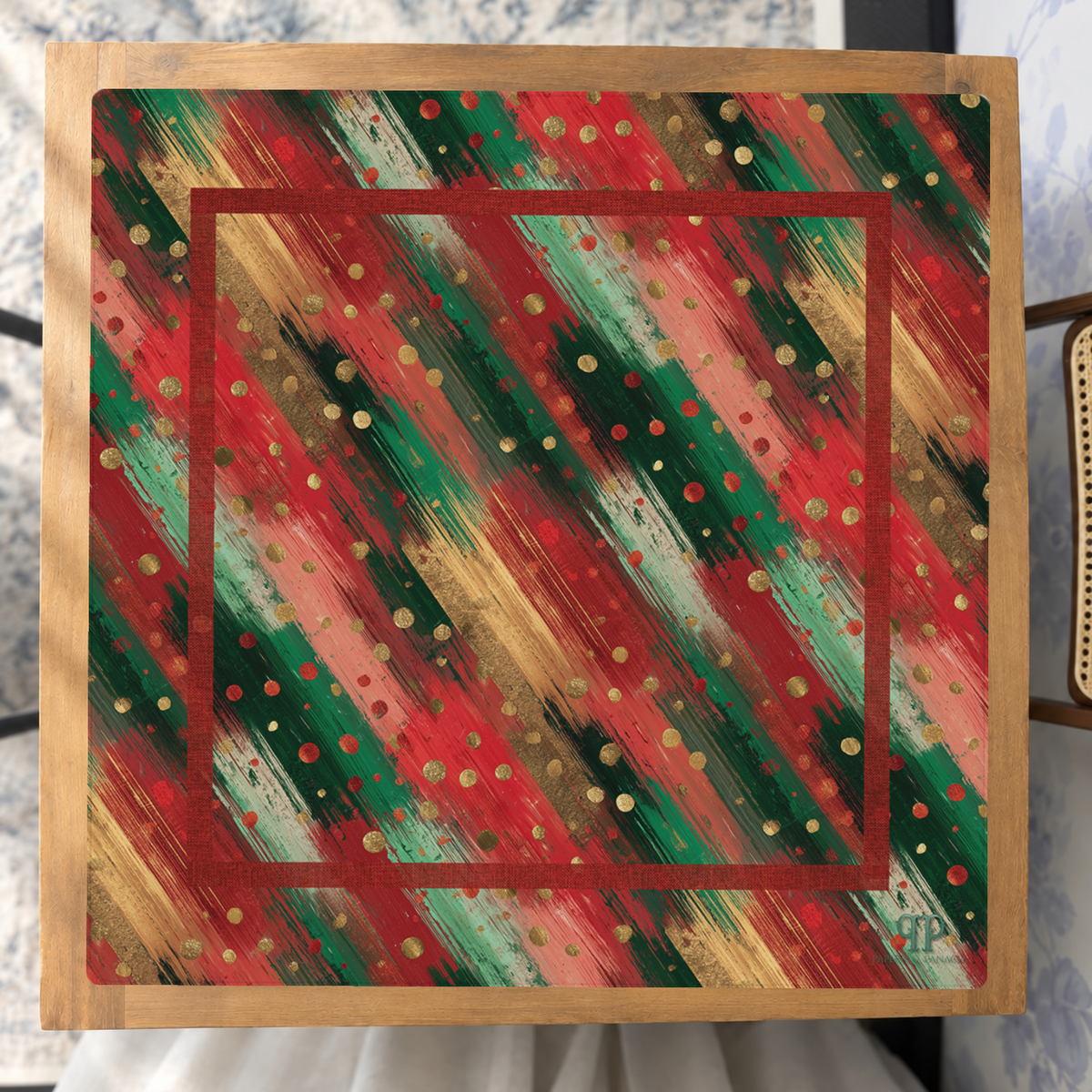 Gilded Noel mahjong mat — Studio Overhead