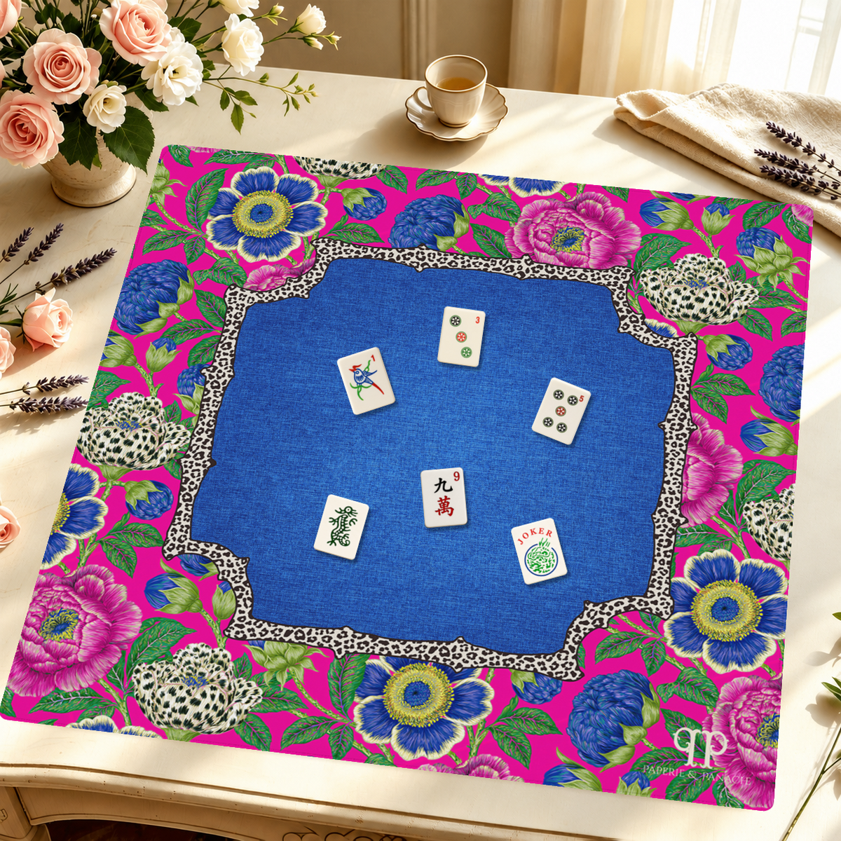 Glow Gardenista mahjong mat — Styled Tile Table