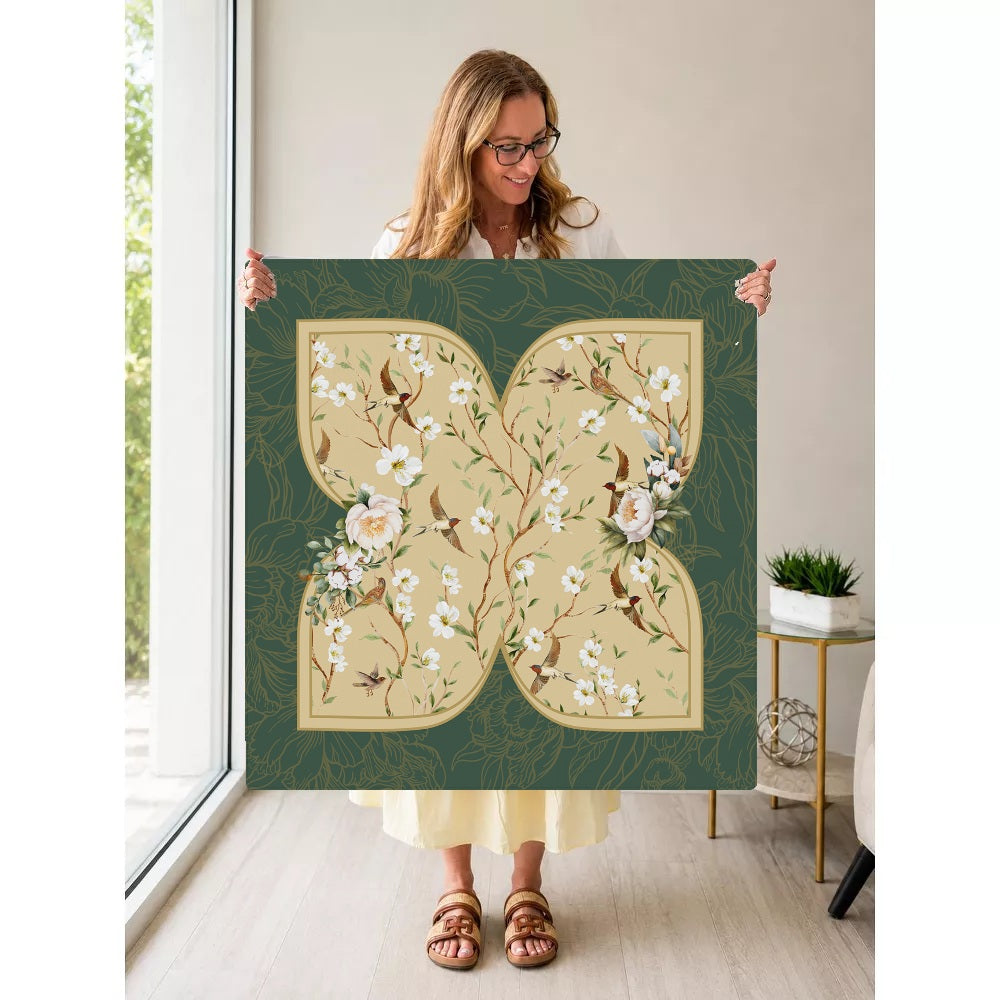 Mahjong by SI™ Golden Aviary Mahjong Mat — Held Mat Portrait [held-mat-portrait-square]